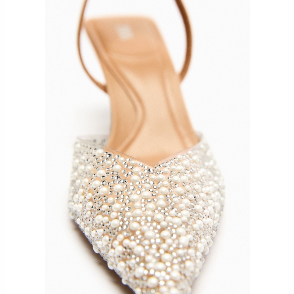 Zara PEARL HEELED SLINGBACKS - Picture 5 of 9